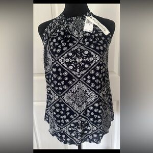 Workshop Republic Clothing Women’s Strap Blue/White Blouse NWT XS